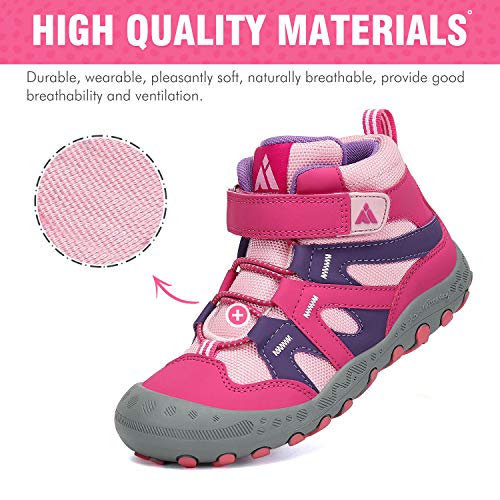 Mishansha Botas de Senderismo para Niña Zapatos de Trekking Antideslizante Ligero Zapatillas de Montaña Cómodos Exterior, Rosa, 29 EU