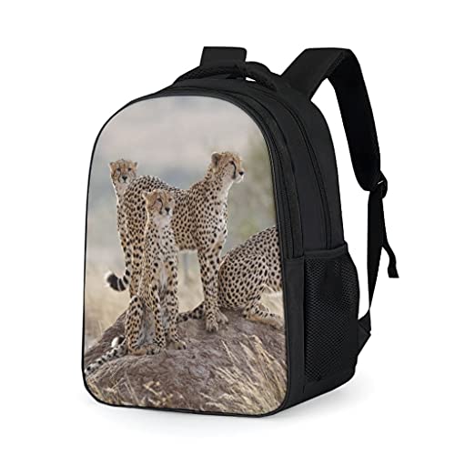 Mochila infantil de animales salvajes, diseño de guepardo, gris brillante., talla única,
