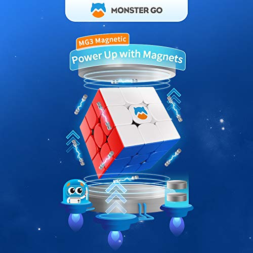 Monster Go Magnético 3x3 Speed ​​Cube, MG3 Learning Series Puzzle Toy para Niños Principiantes