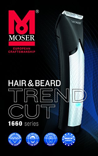 Moser 1660.0460 TrendCut - Cortapelos con o sin cable, ac/batería, negro, plata