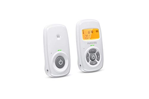 Motorola Baby MBP 24 Vigilabebés Audio Escucha bebes con pantalla, conversación bidireccional y monitoreo de temperatura, Blanco