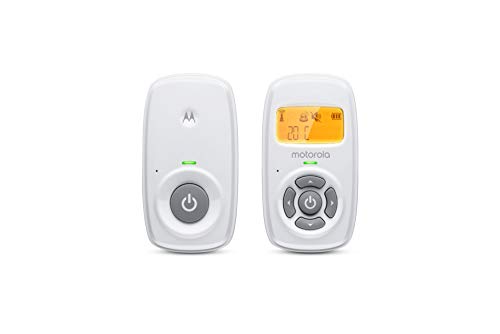Motorola Baby MBP 24 Vigilabebés Audio Escucha bebes con pantalla, conversación bidireccional y monitoreo de temperatura, Blanco