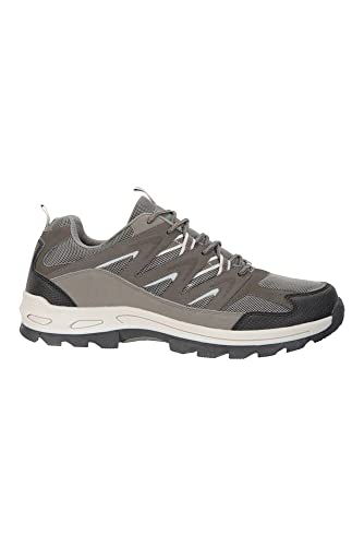 Mountain Warehouse Zapatos para Hombre Highline II - Zapatos para Caminar de Gamuza y Malla, Plantilla de Goma EVA, Suela con Agarre - para Acampada y Senderismo Gris Oscuro 40