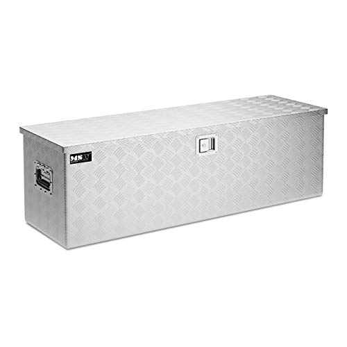 MSW Caja De Herramientas De Aluminio Cofre Estriado MSW-ATB-1230 (Grosor del material: 1,3 mm, 124 x 38 x 38 cm, Volumen de 150 Litros)