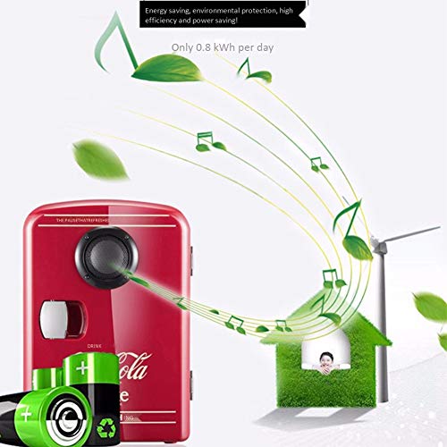 MUBAY Mini Nevera 2en1 Mini Kühlschrank Coca-Cola Bluetooth Altavoces Auto Nach Hause Kühlschrank, AC + DC Power Kompatibilität Schlafsaal Estudiante Kosmetik und Caliente Caliente Caja Regalo 4L