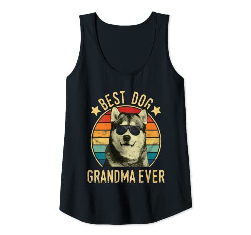 Mujer El mejor perro de la abuela de Alaska Malamute Día de la Madre Camiseta sin Mangas