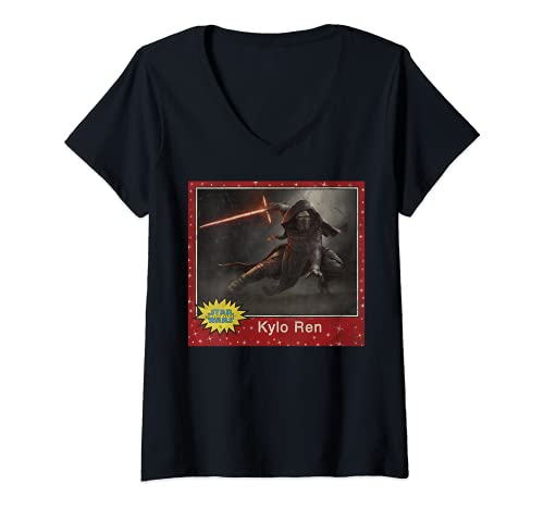 Mujer Star Wars Kylo Ren Polaroid Logo Camiseta Cuello V
