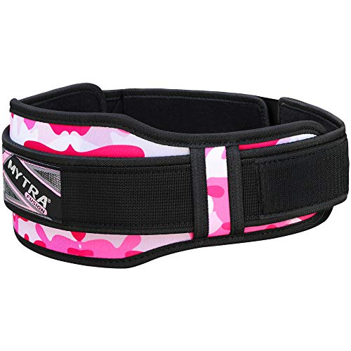 Mytra Fusion Unisex Gym Belt Fitness Belt for Exercise, Weightlifting, Powerlifting, Crossfit Training (Camo Pink, Medium)