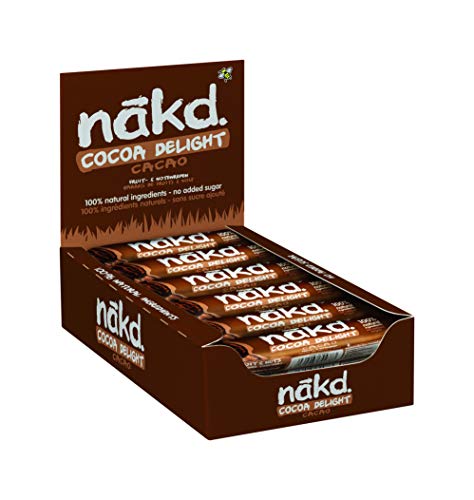 Nakd Cocoa Delight- Barritas De Fruta Y Frutos Secos Al Cacao – Sin Gluten - Pack 18 Barritas X 35g, 630 Gramo