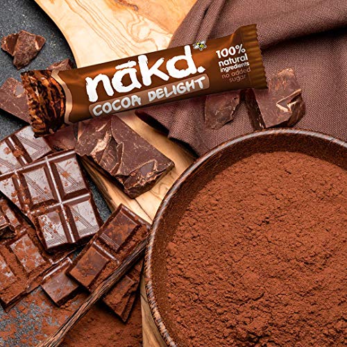 Nakd Cocoa Delight- Barritas De Fruta Y Frutos Secos Al Cacao – Sin Gluten - Pack 18 Barritas X 35g, 630 Gramo