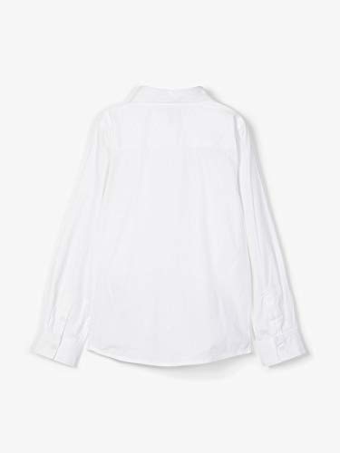 NAME IT Nkmfred LS Camiseta Ajustada Noos Camisa, Blanco Brillante, 134-140 cm para Niños