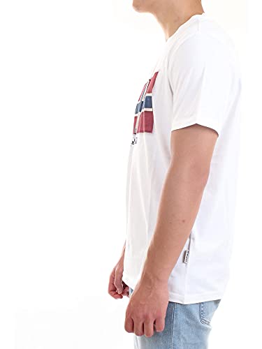 Napapijri SIROL SS Camiseta, 002 Bianco-Bright White, L Hombre