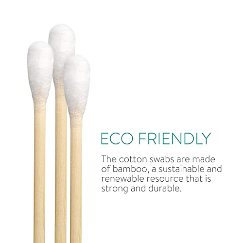 Navaris Bastoncillos para los oídos de bambú y algodón - 800 Palillos de orejas 100% reciclables biodegradables y ecológicos - 4 cajas de 200 uds.