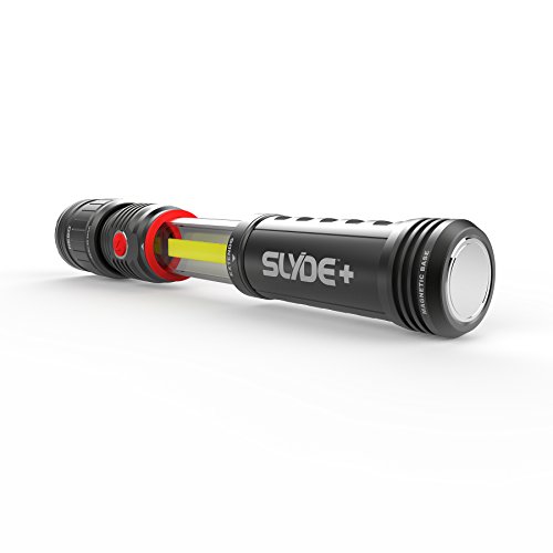 NEBO NB6525 SLYDE+ LED/COB Slider-Linterna, Sistema de Enfoque de 300 lúmenes, 4 AAA Alkaline, Magnetfuß