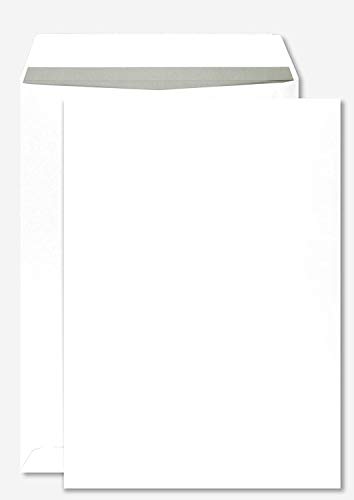 Netuno 50x sobres blancos grandes de correos DIN B4 250×353mm 100g Promail con impresión interior gris solapa recta autoadhesiva sin ventana sobres comerciales postales para uso general cartas negocio