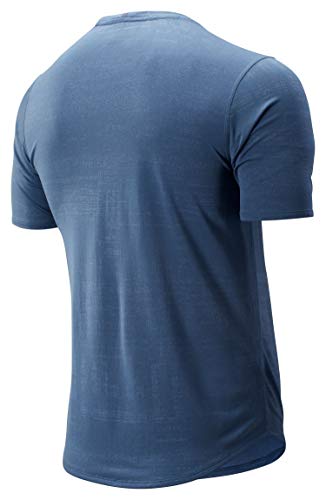 New Balance Camiseta para Hombre Q Speed Breathe SS, Chambray, Talla pequeña