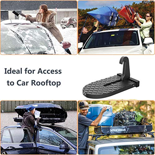 NEWX Pedal de puerta de coche, escalera plegable, reposapiés para vehículo, fácil acceso al techo del coche, accesorio para SUV, RV, coche de negocios, coche familiar.