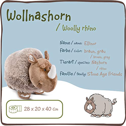 NICI- Peluche de pie Rinoceronte lanudo Ellinor 40cm, Color marrón, 40 cm (46651)