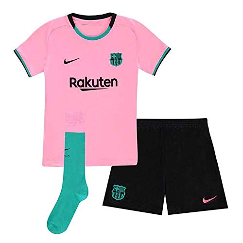NIKE FC Barcelona Temporada 2020/21-FCB LK NK BRT 3RCK7902-654 Kit Completo Tercera Equipación, Niño, Pink Beam/Black Full Sponsor, L