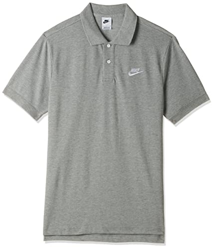 NIKE M NSW CE Polo Matchup Pq Polo Shirt, Hombre, Dk Grey Heather/White, S