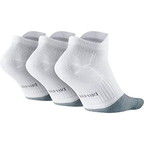 NIKE One-Quarter Socks 3PPK Dri-Fit Lightweight HI-LO Calcetines, Unisex, Blanco, Large