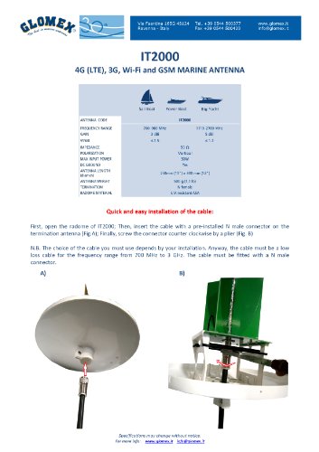 Nordwest-Funk IT2000 - Antena Marina para WiFi, 3G, LTE y gsm, Color Blanco