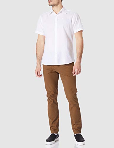 NORTH SAILS Shirt Point Collar Camisa S/S Cuello de Punto Regular, White, Gran para Hombre