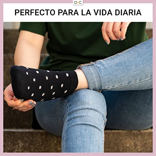 Occulto 8 pares de Calcetines para Mujer | Calcetines para Zapatos de Verano para Mujer | Calcetines cortos de Algodón para Mujer Turquía 39-42 Negro-Rosado