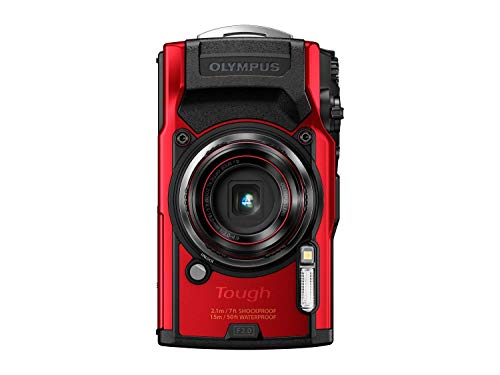 Olympus Tough TG-6 Cámara de Acción, 12 Megapíxeles, Estabilización de Imagen Digital, 4x Zoom de Gran Angular, Vídeo 4K, 120fps, Wi-Fi, Rojo