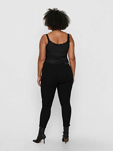 ONLY Carmakoma Carkarla Reg SK Ankle Zip Jeans N Vaqueros Skinny, Negro (Black Black), W34 (Talla del Fabricante: 44) para Mujer