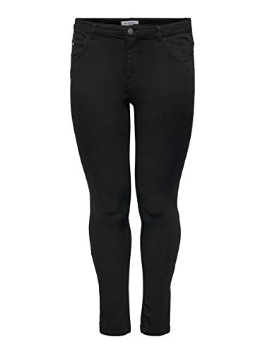 ONLY Carmakoma Carkarla Reg SK Ankle Zip Jeans N Vaqueros Skinny, Negro (Black Black), W34 (Talla del Fabricante: 44) para Mujer