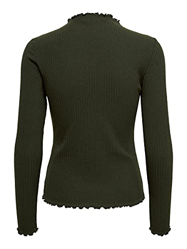 Only Onlemma L/s High Neck Top Jrs Camisa Manga Larga, Verde (Forest Night Forest Night), Large para Mujer