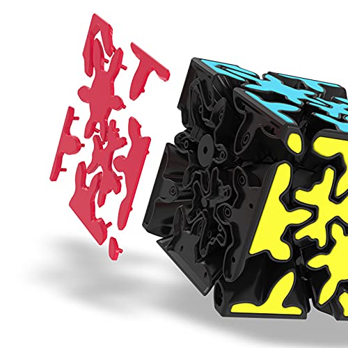 Oostifun Gobus Crazy Gear Cube Juguetes 3x3 Gear Cube Magic Cube Novedad Toy + Cube Stand