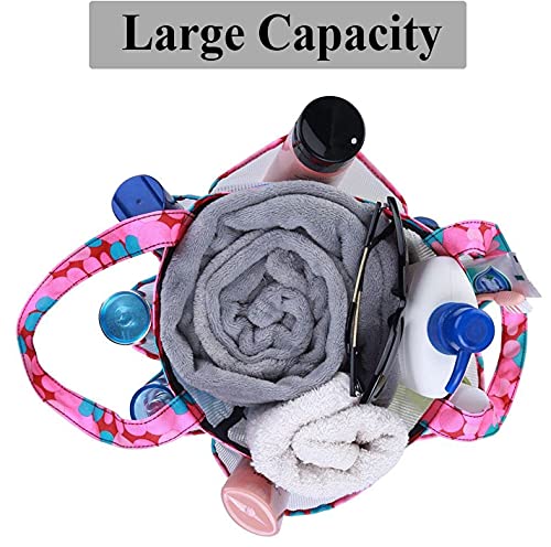 Organizador de ducha de malla portátil, 8 cestas para baño universitario dormitorio, gran bolsa de ducha para camping, gimnasio (White)