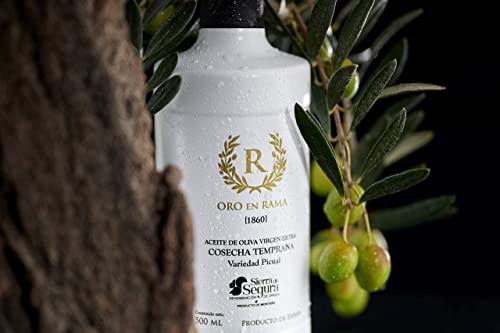 ORO EN RAMA | Aceite de Oliva Virgen Extra Picual de Jaén | Premio Mejor AOVE Verde de Cosecha Temprana 2021 | DOP Sierra de Segura | Sabor frutado intenso