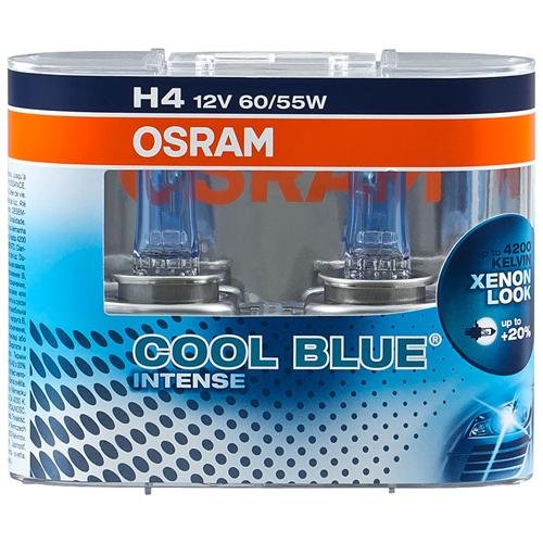Osram 64193CBI-HCB 2 x Bombillas Cool Blue Intense H4 12V 60/55W Duo, Blanco