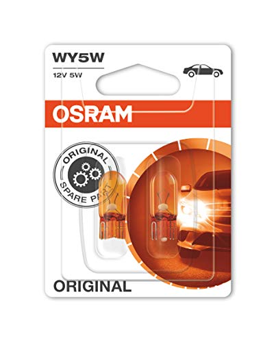 OSRAM ORIGINAL WY5W - Bombillas auxiliares 2,1x9,5 D, 5W, Color Naranja para cristales tranparentes