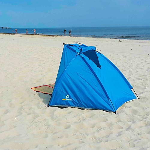 outdoorer carpa para playa Helios Air, azúl, protección UV de 80, pequeño, aireado - carpa de playa para viajar