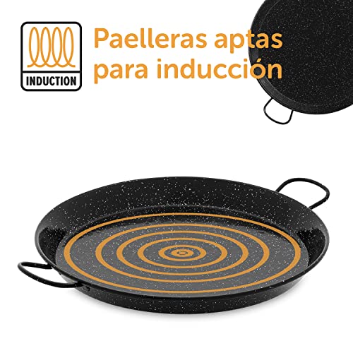 Paellissimo - Paellera de Acero Esmaltado apta para Inducción, Vitro, Fuego, Horno y Leña - Paella Pan - Para Todo Tipo de Cocinas (32cm (2-3) raciones - Para Kit Paellisimo)