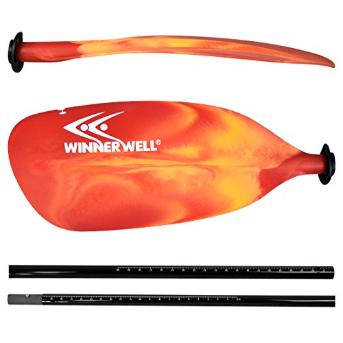 Paleta de Kayak Winnerwell Angler Pro BMN de Dos Piezas de construcción insumergible para Eje y Fibra de Vidrio Deportiva y Mezcla de Cuchilla de Nylon 98.43 (in)