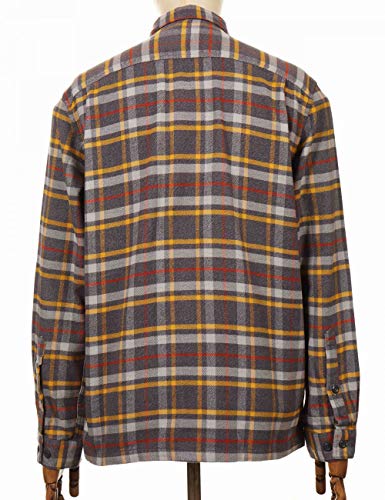 Patagonia M's L/S Fjord Flannel Shirt Camisa, Hombre, Independence/Forge Grey, 2XL