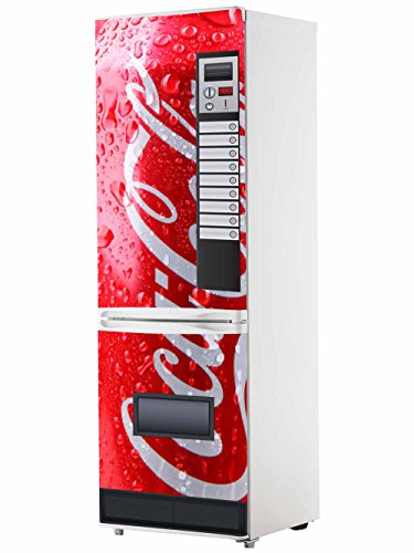 Pegatinas Vinilo para Frigorifico Máquina expendedora Cocacola roja | Varias Medidas 200x70cm | Adhesivo Resistente y de Fácil Aplicación | Pegatina Adhesiva Decorativa de Diseño Elegante