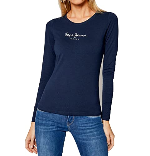 Pepe Jeans NEW VIRGINIA LS PL502755 Camiseta para Mujer, Azul (Navy 595), Medium