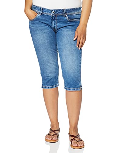 Pepe Jeans Saturn Crop Pantalones Cortos, 000denim, 28 para Mujer