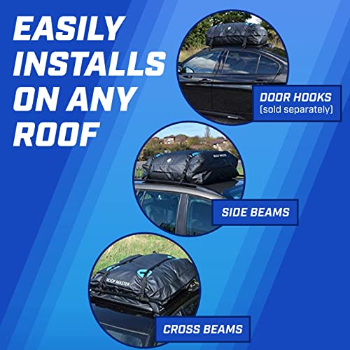 P.I. Auto Store Roof Master 2019 - Portaequipaje para techo de coche para todos los portaequipajes de techo de vehículos, diseño único impermeable – Bolsa de techo universal – 16 pies cúbicos