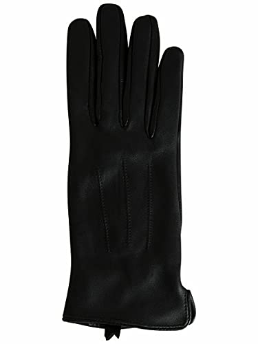PIECES Pcnellie Leather Glove Noos Guantes, Negro (Black), 5.5 (Talla del Fabricante: Small) para Mujer