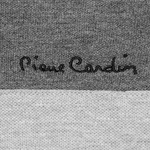 Pierre Cardin - New Season - Polo de piqué para hombre, 100% algodón, corte y costura, con cuello de piqué, con bordado de la firma Negro/Gris Marl XXL