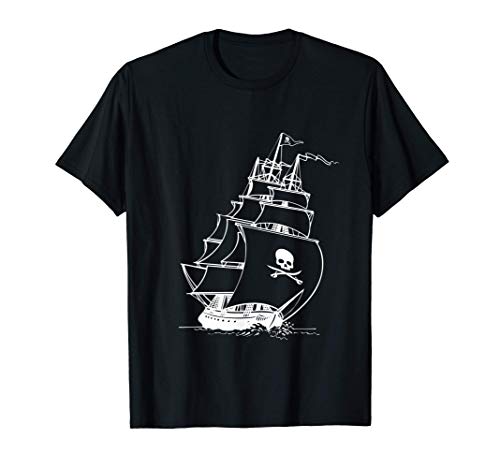Pirata Nave Corsair Barco de Vela Bucanero Rappare Camiseta