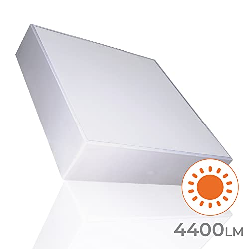 Plafon LED Superficie Cuadrado Frameless 300x300mm, 48w. Color Blanco Frio (6500K). 4400 Lumenes. Marco extrafino. Doble potencia