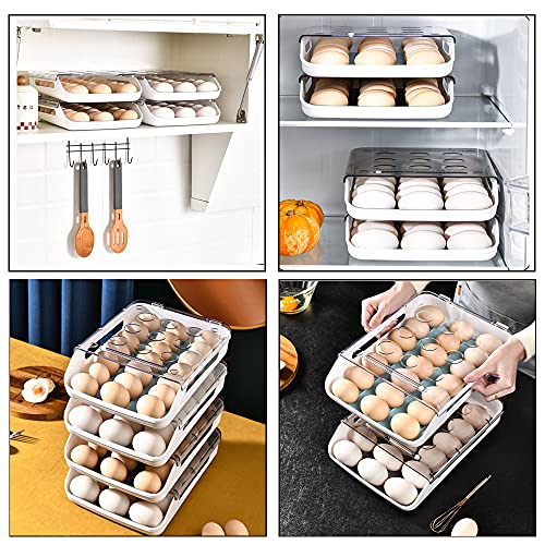 Plástico Huevo Contenedor, Huevera Organizadora de Huevos, Soporte para Huevos de Nevera, Caja de Almacenamiento de Huevos, Utilizado en Refrigeradores, Cocinas